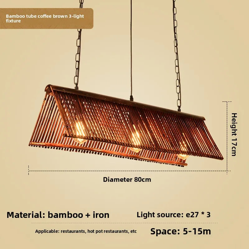 Bamboo Wabi Sabi Wall Pendant Lamp, Zen Ambient Light, 16 Styles Available