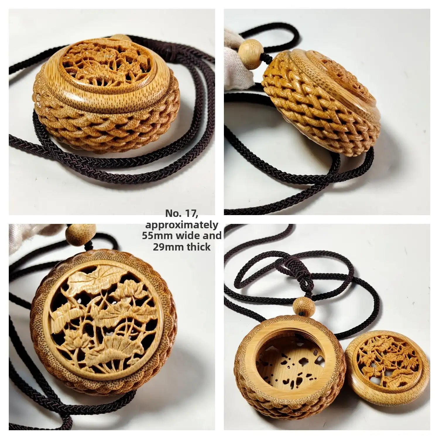 Solid Bamboo Root Pendant – Handcrafted (11 Styles)