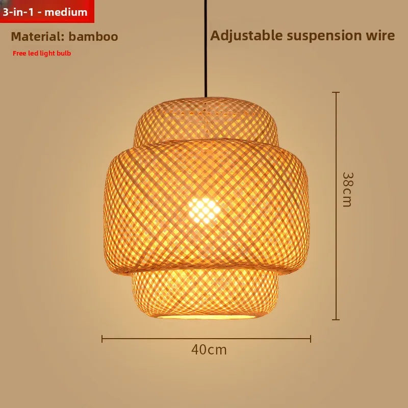 Zen Bamboo Chandelier | 80+ Woven Styles | Home & Commercial Use