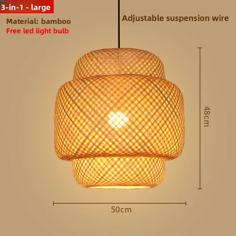 Zen Bamboo Chandelier | 80+ Woven Styles | Home & Commercial Use