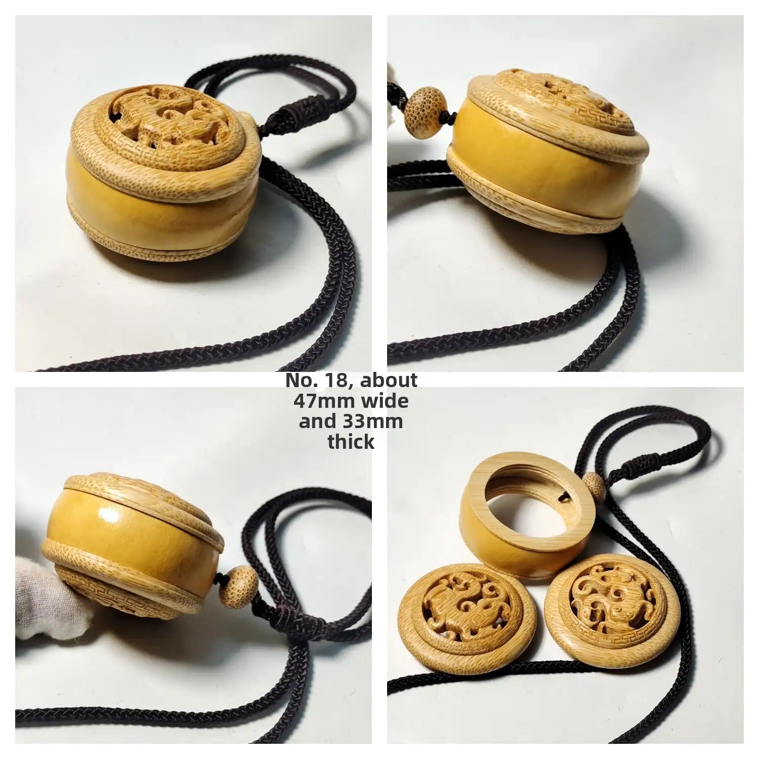 Solid Bamboo Root Pendant – Handcrafted (11 Styles)