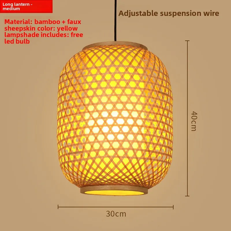 Zen Bamboo Chandelier | 80+ Woven Styles | Home & Commercial Use