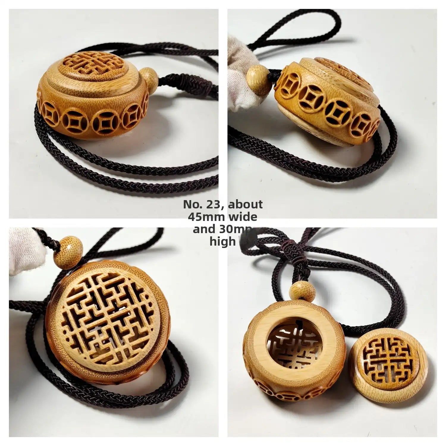 Solid Bamboo Root Pendant – Handcrafted (11 Styles)