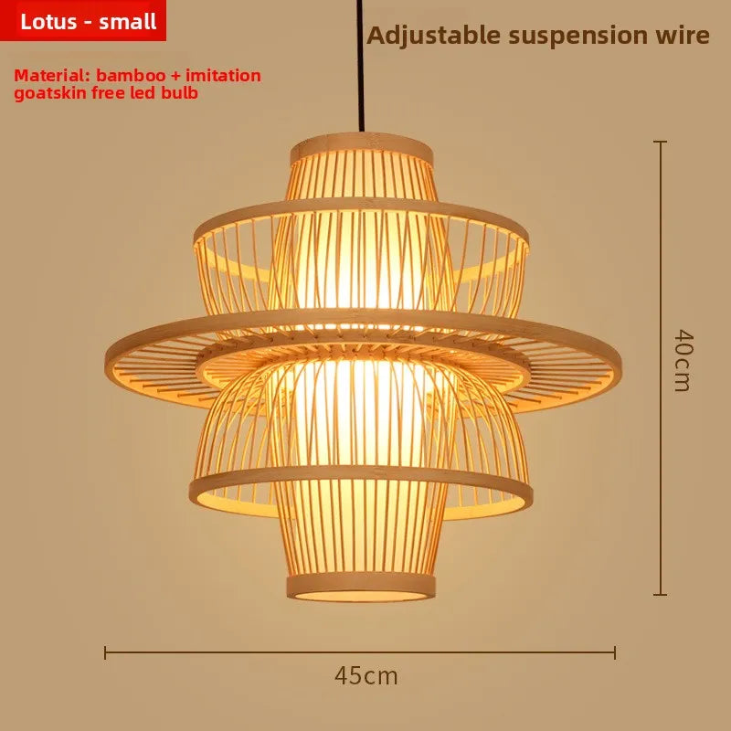 Zen Bamboo Chandelier | 80+ Woven Styles | Home & Commercial Use