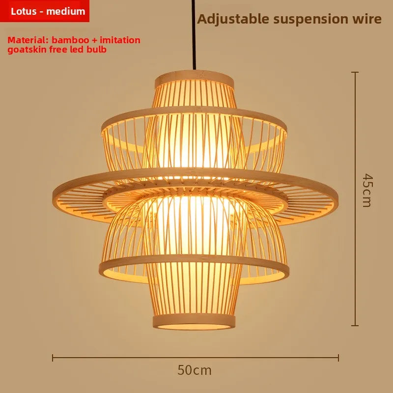 Zen Bamboo Chandelier | 80+ Woven Styles | Home & Commercial Use