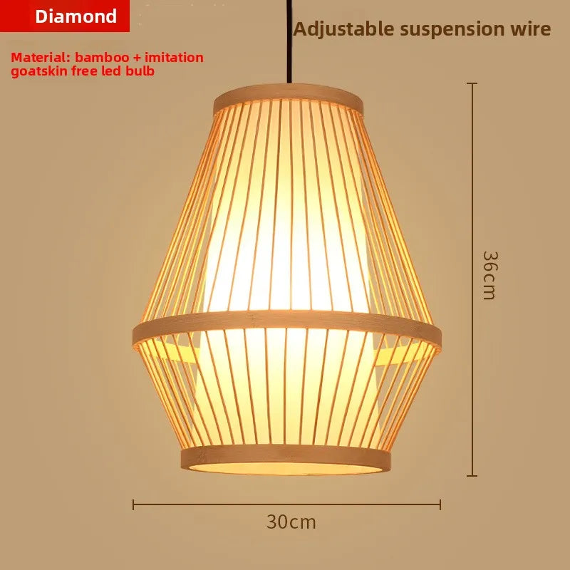 Zen Bamboo Chandelier | 80+ Woven Styles | Home & Commercial Use