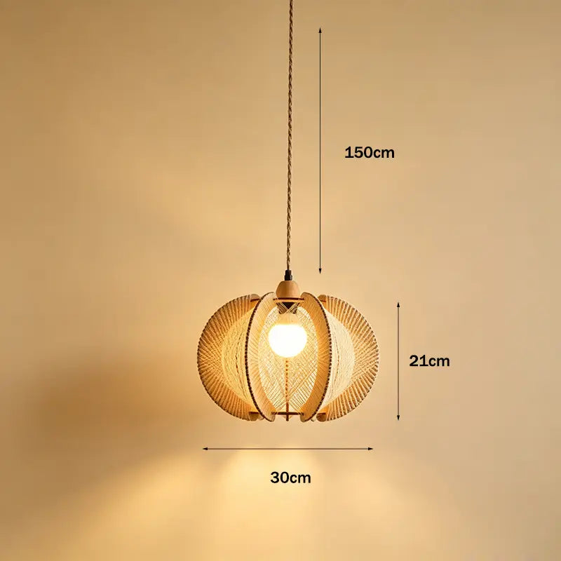 Natural Rope Wooden Pendant Light|3 Options Available
