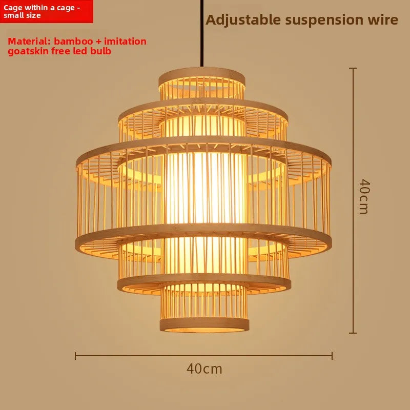Zen Bamboo Chandelier | 80+ Woven Styles | Home & Commercial Use