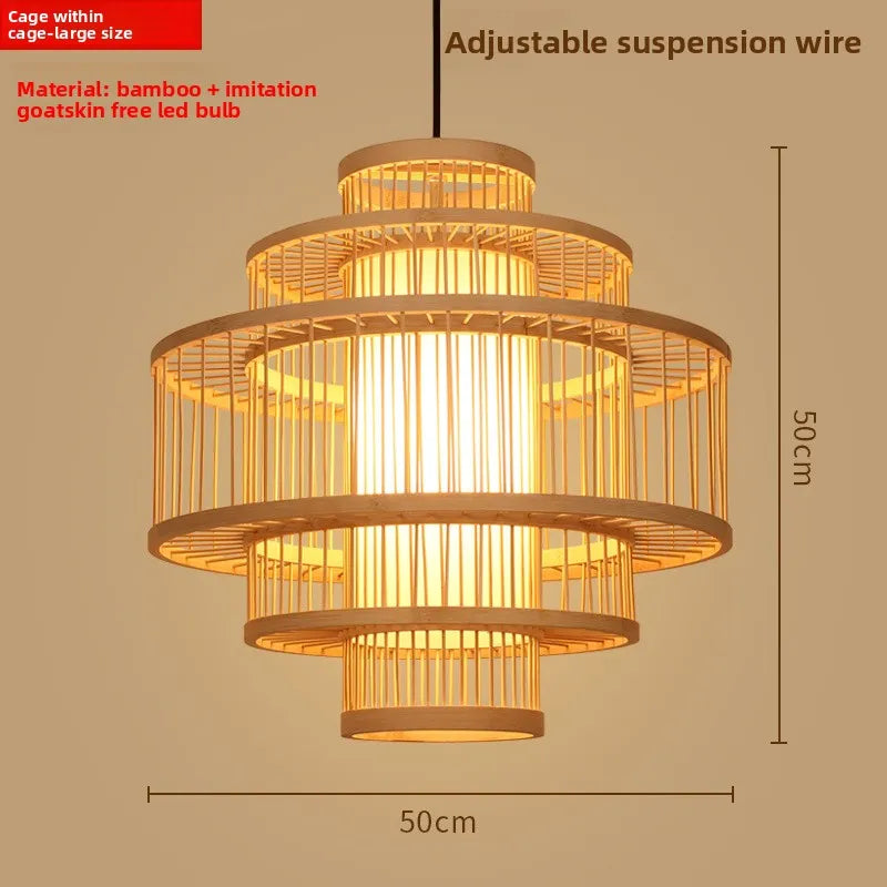 Zen Bamboo Chandelier | 80+ Woven Styles | Home & Commercial Use