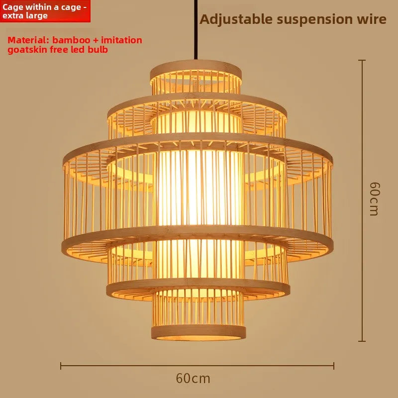 Zen Bamboo Chandelier | 80+ Woven Styles | Home & Commercial Use