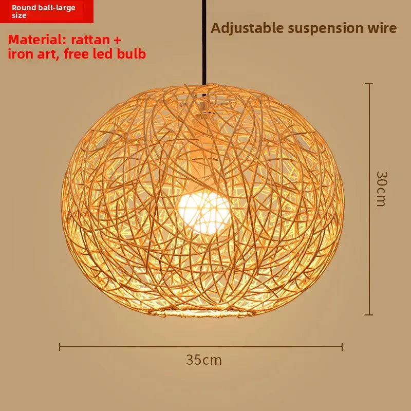 Zen Bamboo Chandelier | 80+ Woven Styles | Home & Commercial Use