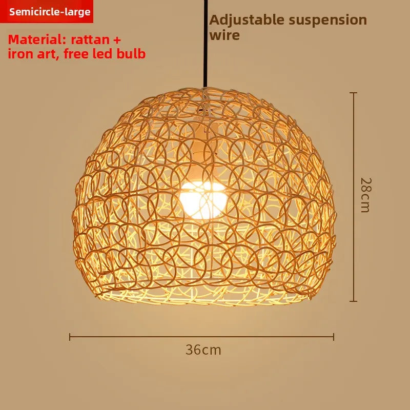 Zen Bamboo Chandelier | 80+ Woven Styles | Home & Commercial Use