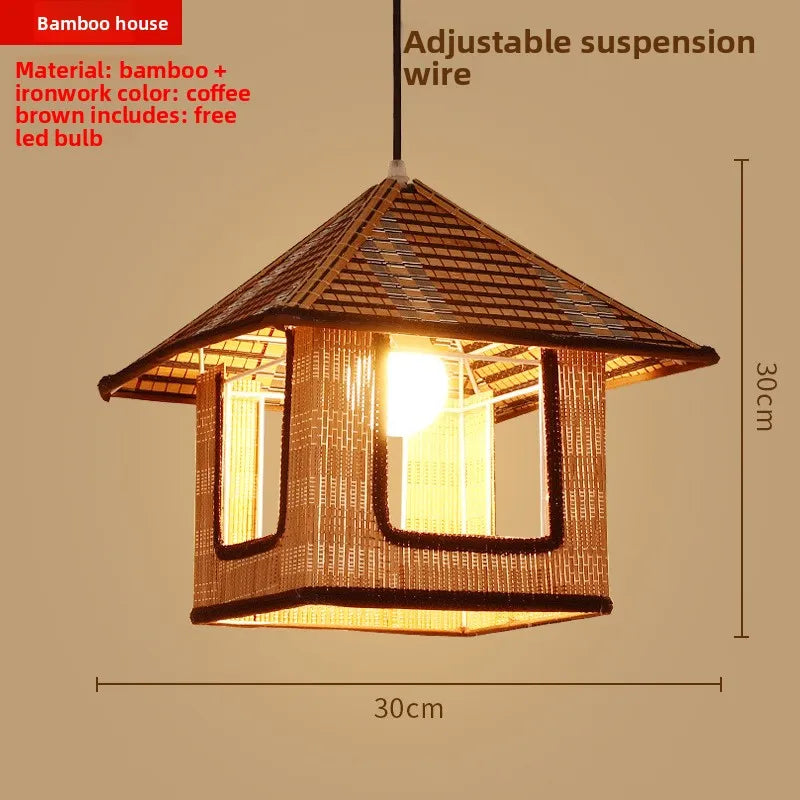 Zen Bamboo Chandelier | 80+ Woven Styles | Home & Commercial Use