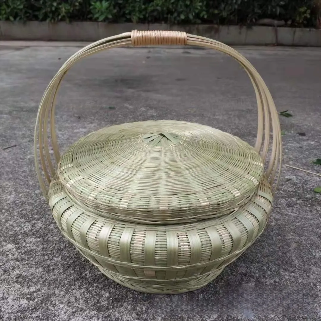 Bamboo Picnic Basket with Lid – 8 Styles Available