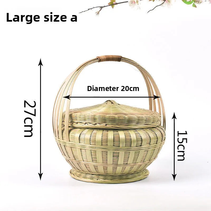 Bamboo Picnic Basket with Lid – 8 Styles Available