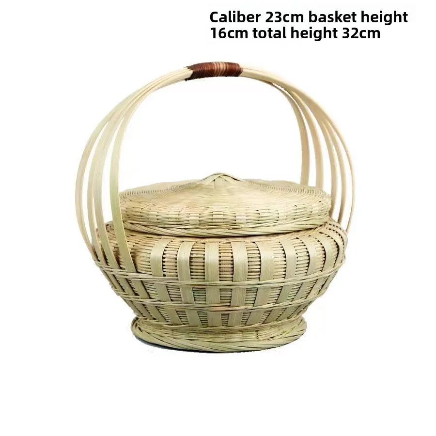 Bamboo Picnic Basket with Lid – 8 Styles Available