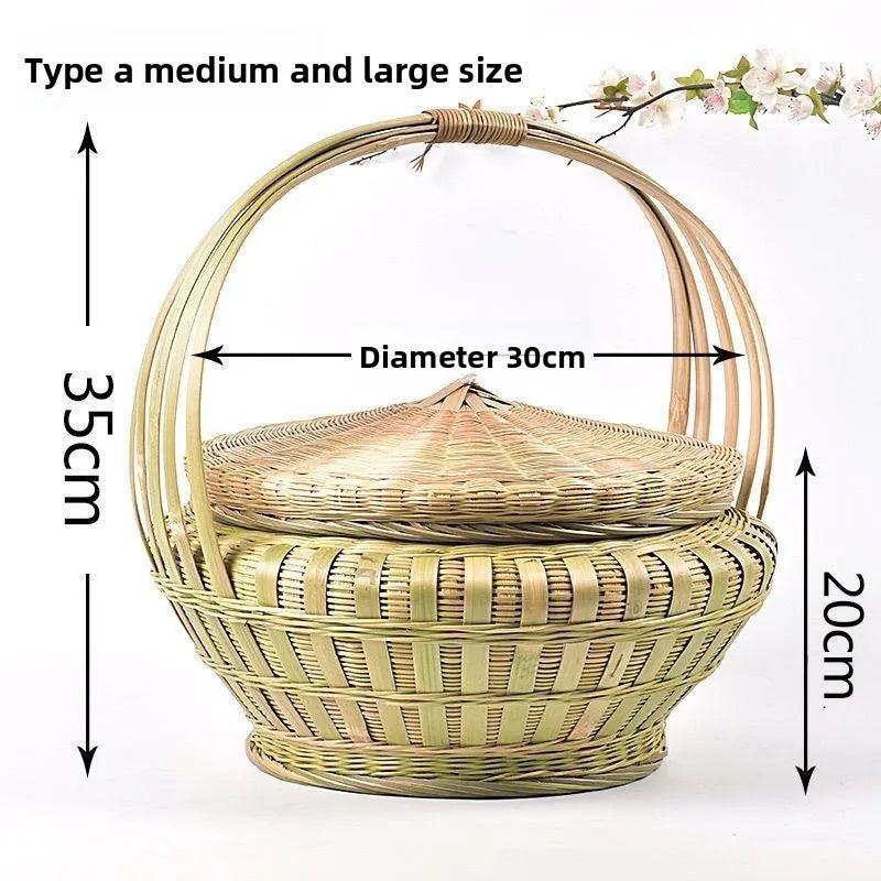 Bamboo Picnic Basket with Lid – 8 Styles Available